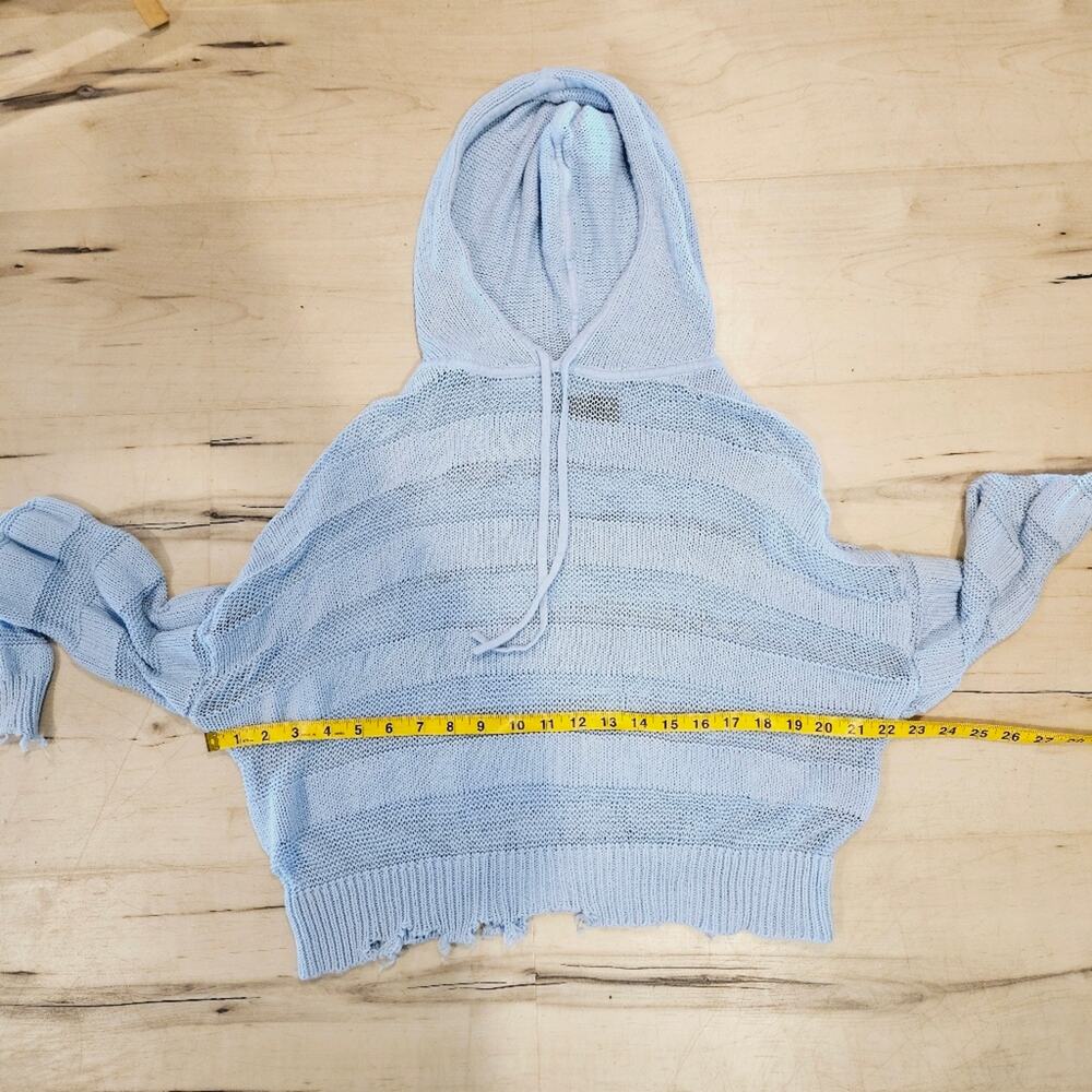 RtA Striped Distressed Hooded Sweater - Picture 7 of 8